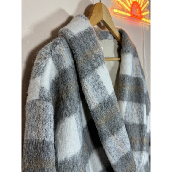 EVEREVE Supersoft Oversized Gray Plaid Selene Coat Jacket Size Medium Slouchy - Picture 4 of 16